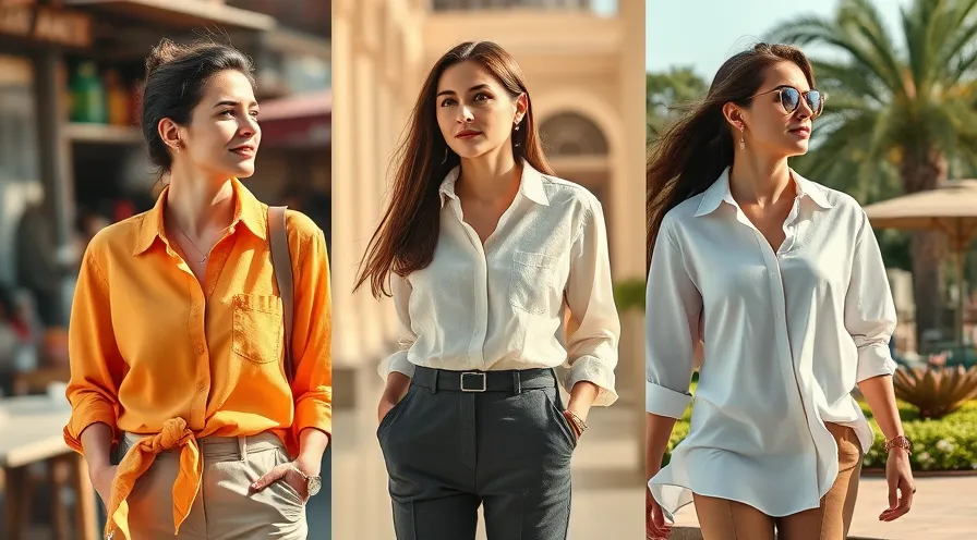 تصاویر متنوع از استایل های شیک و مدرن با شومیز لینن ایتالیایی برای موقعیت های روزمره و مجلسی، با الهام از ترندهای مد تابستانی ایران.