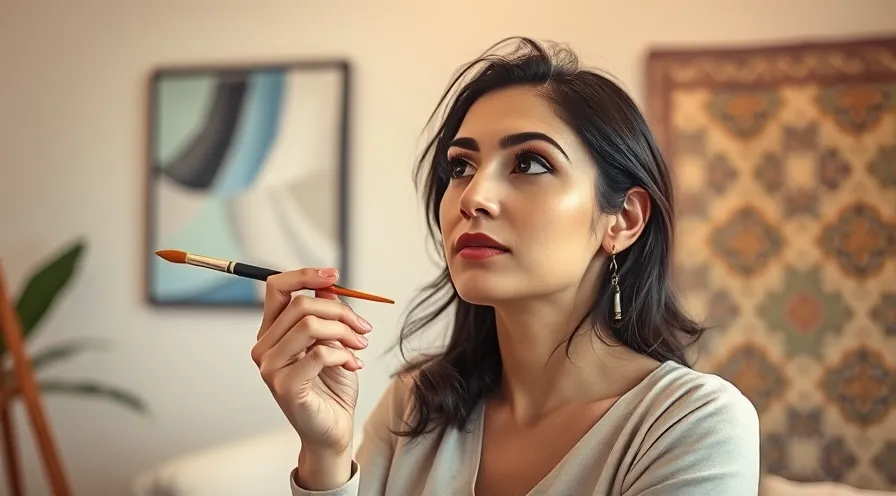 تصویری مفهومی و انگیزه‌بخش از یک زن ایرانی در حال تأمل، که اهمیت شناخت فرم بدن را برای انتخاب هوشمندانه لباس زنانه و رسیدن به استایلی شیک و منحصر به فرد برجسته می‌کند. زمینه با الهام از هنر ایرانی، به نقش بدن به عنوان بوم نقاشی اشاره دارد.